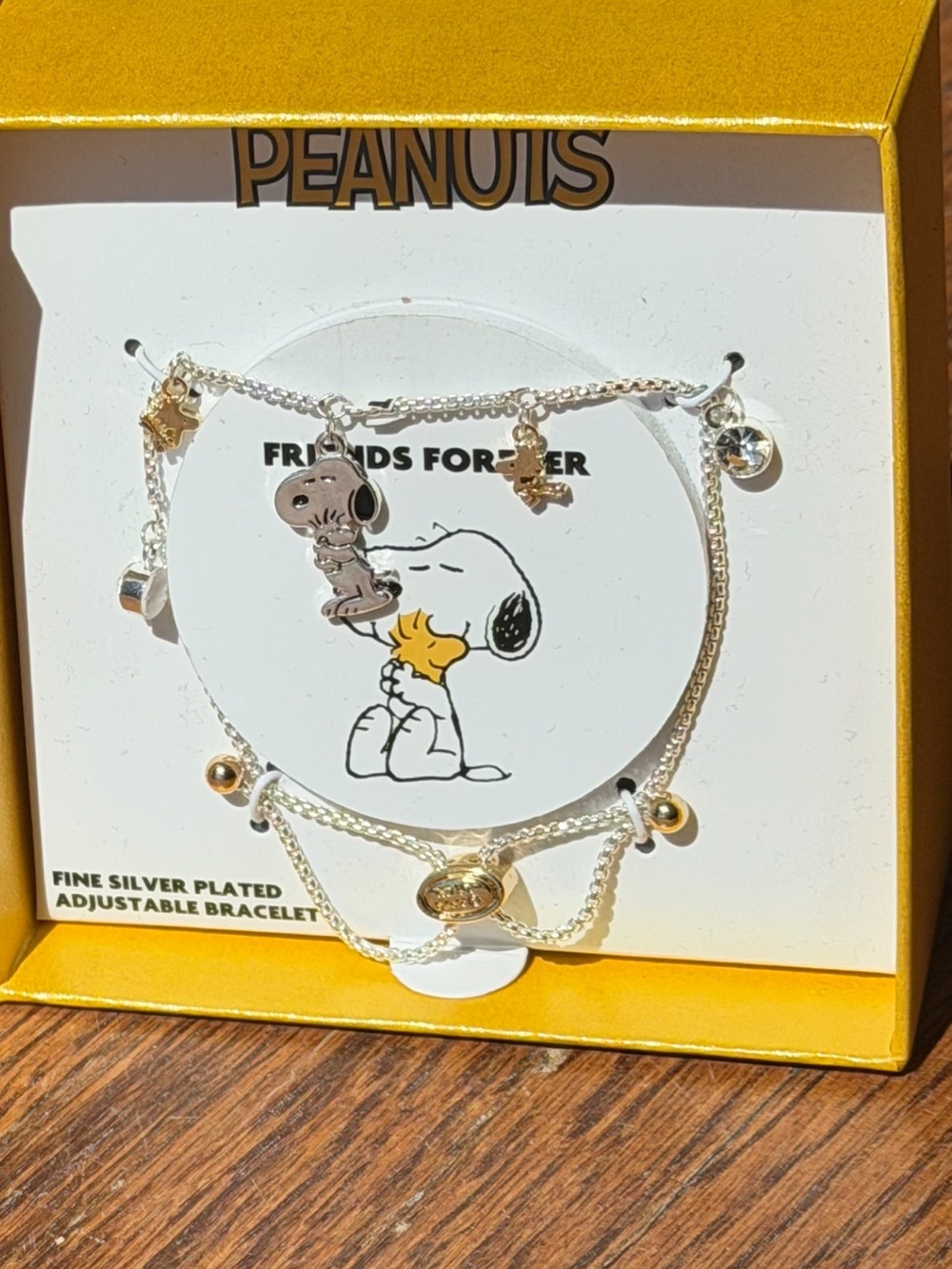 Peanuts Snoopy Woodstock Friends Forever Silver Plated Bracelet NIB